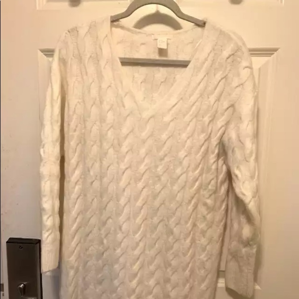 Soft knitted cream sweater dress